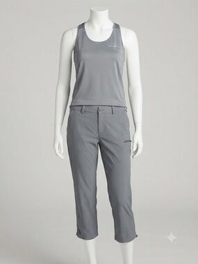 Eddie Bauer Ripstock Women's Slate Blue Hiking Cargo Track Capri Pants size 10